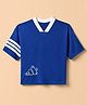 ADIDAS KIDS 100% Cotton Knit Half Sleeves Round Neck T-Shirt with Drop Shoulder Sleeves & Logo Print - Blue