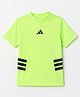 ADIDAS KIDS Knit Half Sleeves T-Shirt With Logo Print - Yellow