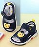 Cute Walk by Babyhug Velcro Closure Sandals With Frog Applique - Navy Blue