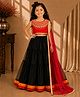 Twisha Woven Sleeveless Floral Embroidered Lehenga Choli With Dupatta Set - Red & Black