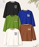 Trampoline Cotton Blend Knit Pack Of 5 Full Sleeves Mountains & Vehicles Printed Tees - Multi Colour