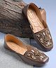 Shoetopia Stones Embellished Slip On Juttis - Brown