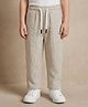 Rikidoos Cotton Woven Straight-Fit Elasticated Pull Ons, Draw Cord Full Length Joggers with Striped Print - Offwhite