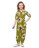 Joy-n-Jolly Synthetics Woven Three Fourth Sleeves Mirror Work Embellished Coordinating Kurti & Pants Set - Green