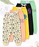 Little Ninja Cotton Knit Pack Of 5 Tropical Theme & Typography Printed Track Pants - Multi Colour