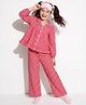 Pine Kids 100% Cotton Woven Full Sleeves Front Open Night Suit With Checked Print
