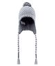 DECATHLON Wedze Knit Pom Pom Embellished Peruvian Beanie - Light Grey - Circumference - 52-56 Cms
