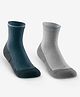 DECATHLON Quechua Hike 100 Cotton Knit Pack Of 2 Colour Blocked Socks - Multi Colour