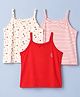 Pine Kids Cotton Lycra Knit Slips with Cherry Print Pack of 3 - Red & White