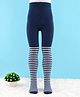 Cute Walk By Babyhug Cotton Blend Knit Striped Design Anti-Bacterial Tights - Black