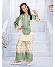 Ministitch Cotton Modal Woven Three Fourth Sleeves Floral & Butterfly Printed Kurti & Palazzo Set - Green