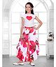 Ministitch Cotton Silk Woven Cap Sleeves Placement Graphic print top palazzo set - Pink