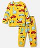 Babyhug Cotton Knit Full Sleeves Co-Ords T-Shirt & Pyjama Set Night Suit With Vehicle Print - Yellow