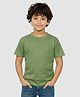 Charm n Cherish Cotton Knit Half Sleeves Solid Tee - Green