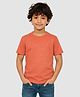 Charm n Cherish Cotton Knit Half Sleeves Solid Tee - Orange