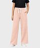 Charm n Cherish Cotton Knit Solid Flared Pants - Peach