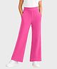 Charm n Cherish Cotton Knit Solid Flared Pants - Dark Pink