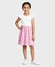 Charm n Cherish Cotton Knit Frill Sleeves Floral Printed Dress - Pink
