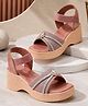 PASSION PETALS Rhinestone Embellished Slip On Sandals - Peach
