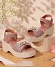 PASSION PETALS Rhinestones Embellished Slip On Sandals - Peach