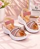 PASSION PETALS Rhinestones Embellished Slip On Sandals - Peach