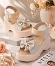 PASSION PETALS Bow Applique Detailed Slip On Sandals - Cream