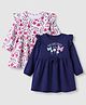 Doodle Poodle 100% Cotton Knit Full Sleeves Frocks Pack of 2 in Navy Blue Pink