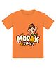 Arvesa Cotton Knit Ganesh Chaturthi Theme Half Sleeves Modak Time Text Printed Tee - Orange