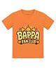 Arvesa Cotton Knit Ganesh Chaturthi Theme Half Sleeves Bappa Fan Club Text Printed Tee - Orange