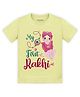 Arvesa Cotton Blend Knit Raksha Bandhan Theme Half Sleeves My First Rakhi Text Printed Tee - Yellow