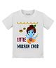 Arvesa Cotton Blend Knit Janmashtami Theme Half Sleeves Little Makhan Chor Text Printed Tee - White