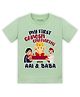 Arvesa Cotton Blend Knit Ganesh Chaturthi Theme Half Sleeves My First Ganesh Chaturthi With Aai & Baba Text Printed Tee - Green