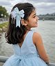 Takabee Pearl Embellished Bow Applique Detailed Alligator Hair Clips - Blue