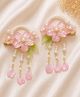 Takabee Pearls & Beads Embellished Floral Applique Detailed Hair Clips - Pink
