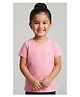 Pampolina Cotton Blend Woven Half Sleeves Abstract Printed Tee - Pink