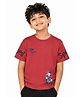 House of Raavi Knit Half Sleeves Cool Duck Printed Tee - Maroon