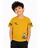 House of Raavi Knit Half Sleeves Cool Duck Printed Tee - Mustard