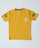 House of Raavi Knit Half Sleeves Cycling Boy Printed Tee - Yellow