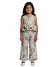 Kevora Apparels Cotton Blend Woven Sleeveless Floral Printed Coordinating Top & Pants Set - Light Green