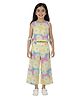 Kevora Apparels Cotton Blend Woven Sleeveless Floral Printed Coordinating Top & Pants Set - Yellow
