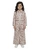 Kevora Apparels Cotton Blend Woven Sleeveless Paisley Printed Coordinating Top & Pants Set - Beige