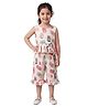 Kevora Apparels Cotton Blend Woven Sleeveless Fish Printed Coordinating Top & Capris Set - Cream