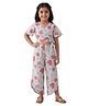 Kevora Apparels Cotton Blend Woven Half Sleeves Floral Printed Coordinating Top & Pants Set- Light Green