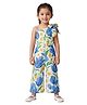 Kevora Apparels Cotton Blend Woven Sleeveless Floral Printed Jumpsuit - White