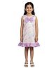 Kevora Apparels Cotton Blend Woven Sleeveless Bow Applique Detailed Dress - Lavender