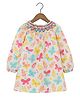 Kevora Apparels Cotton Blend Woven Full Sleeves Floral Printed Dress - White