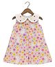 Kevora Apparels Cotton Blend Woven Sleeveless Floral Printed Dress - Pink