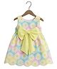 Kevora Apparels Cotton Blend Woven Sleeveless Floral Printed Bow Applique Detailed Dress - Multi Colour