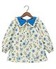 Kevora Apparels Cotton Blend Woven Full Sleeves Floral Printed Dress - Off White