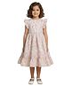 Kevora Apparels Cotton Blend Woven Frill Sleeves Floral Printed Dress - Pink